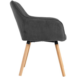 Chaise de salle à manger Vienna Cord, naturelle gris foncé