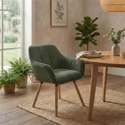 Silla de comedor Vienna Cord, verde natural