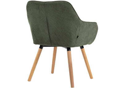 Chaise de salle à manger Vienna Cord, naturelle vert