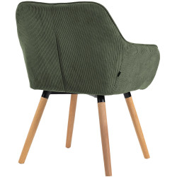 Chaise de salle à manger Vienna Cord, naturelle vert