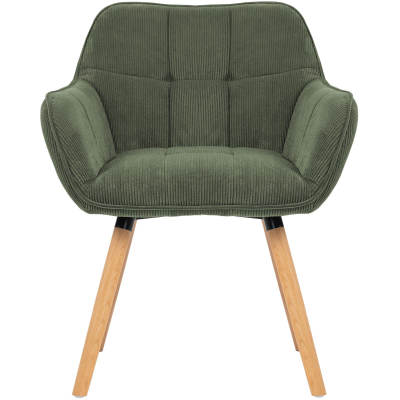 Chaise de salle à manger Vienna Cord, naturelle vert