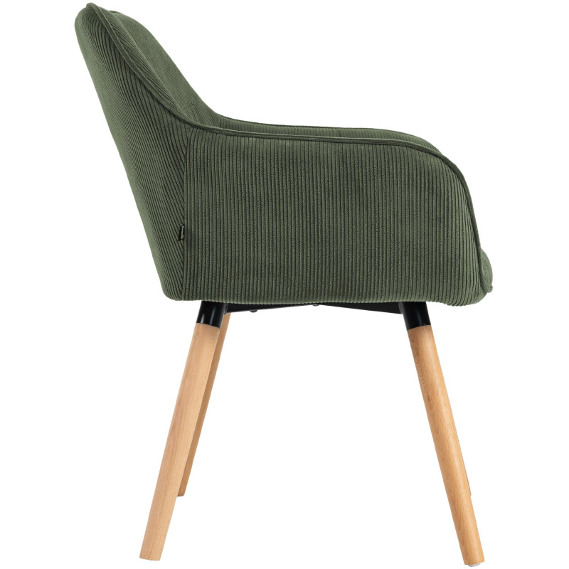 Chaise de salle à manger Vienna Cord, naturelle vert