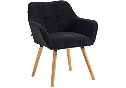 Sedia da pranzo Vienna Cord, nero naturale