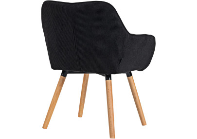 Chaise de salle à manger Vienna Cord, naturelle noir