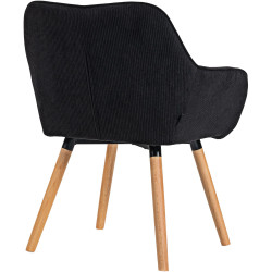 Silla de comedor Vienna Cord, negro natural