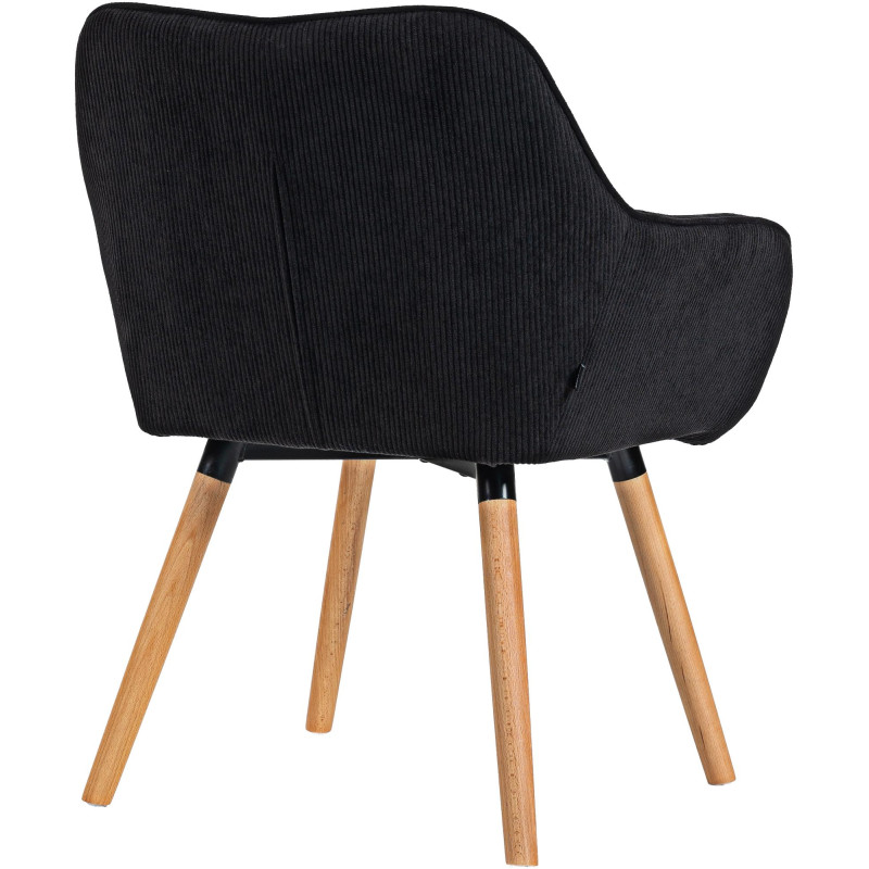 Silla de comedor Vienna Cord, negro natural