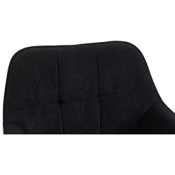Silla de comedor Vienna Cord, negro natural
