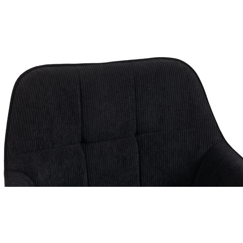 Silla de comedor Vienna Cord, negro natural