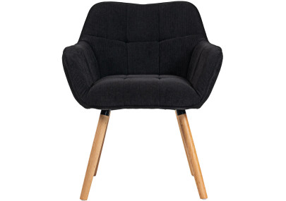 Sedia da pranzo Vienna Cord, nero naturale