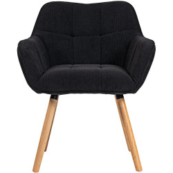 Chaise de salle à manger Vienna Cord, naturelle noir