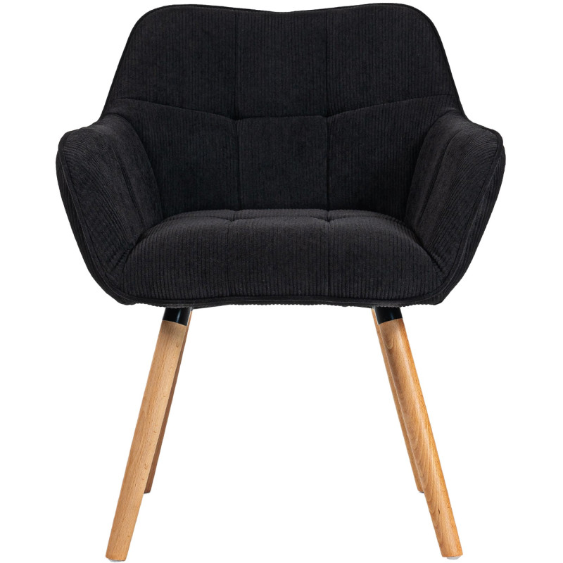 Silla de comedor Vienna Cord, negro natural