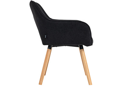 Chaise de salle à manger Vienna Cord, naturelle noir