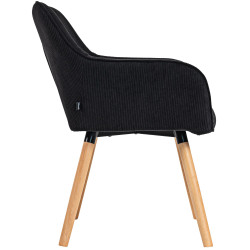 Silla de comedor Vienna Cord, negro natural