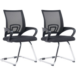 Lot de 2 chaises visiteurs Eureka, noires