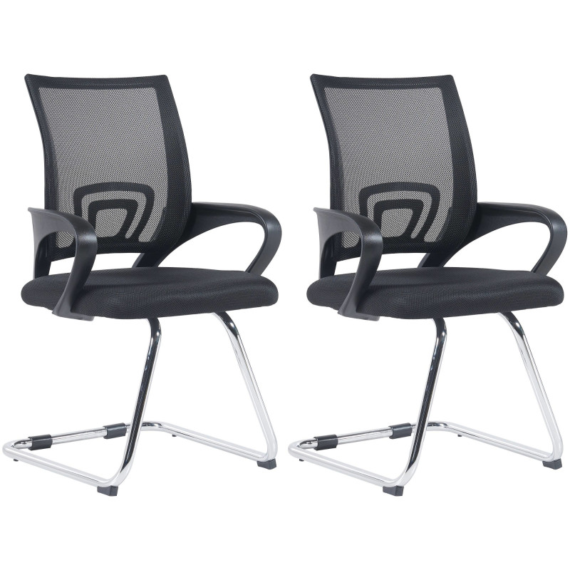Lot de 2 chaises visiteurs Eureka, noires