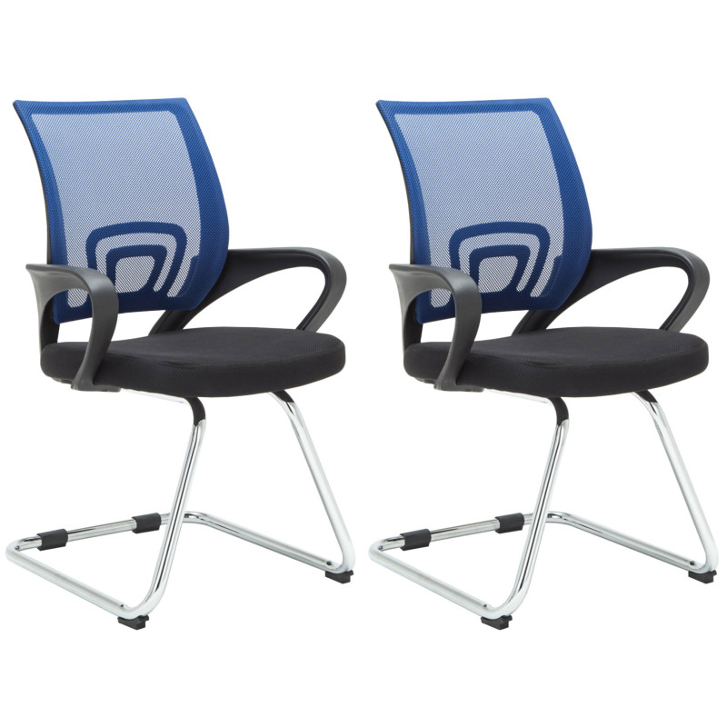 Ensemble de 2 chaises visiteurs bleu Eureka