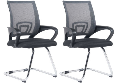 Ensemble de 2 chaises visiteurs Eureka grises