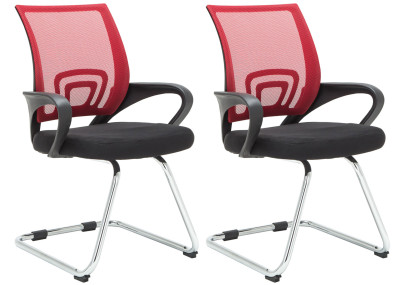 Ensemble de 2 chaises visiteurs rouges Eureka