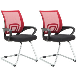 Ensemble de 2 chaises visiteurs rouges Eureka