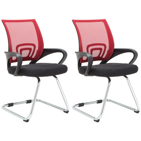 Ensemble de 2 chaises visiteurs rouges Eureka
