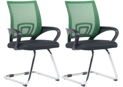 Lot de 2 chaises visiteurs Eureka, vertes