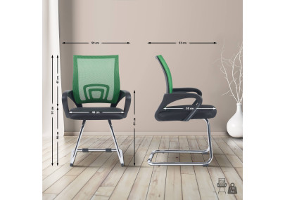 Lot de 2 chaises visiteurs Eureka, vertes