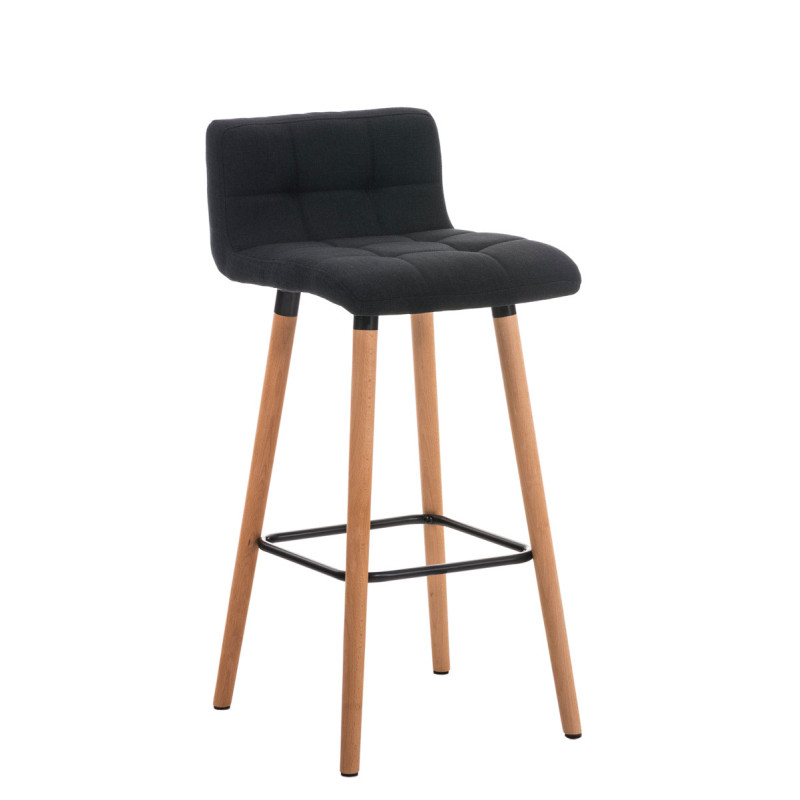 Tabouret de bar en tissu Lincoln noir