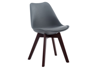 Ensemble de 4 chaises visiteurs Borneo V2 en similicuir gris noyer