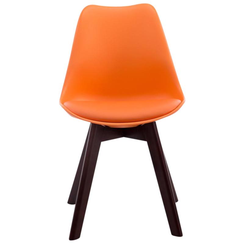 Ensemble de 4 chaises visiteurs Borneo V2 en similicuir noyer orange