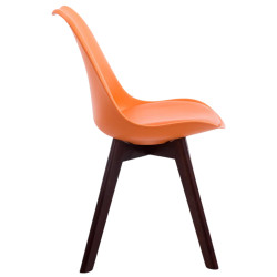 Ensemble de 4 chaises visiteurs Borneo V2 en similicuir noyer orange