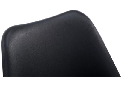 Ensemble de 4 chaises visiteurs Borneo V2 en similicuir noir noyer