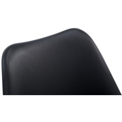 Ensemble de 4 chaises visiteurs Borneo V2 en similicuir noir noyer