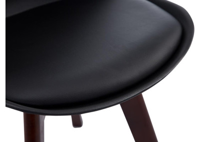 Ensemble de 4 chaises visiteurs Borneo V2 en similicuir noir noyer