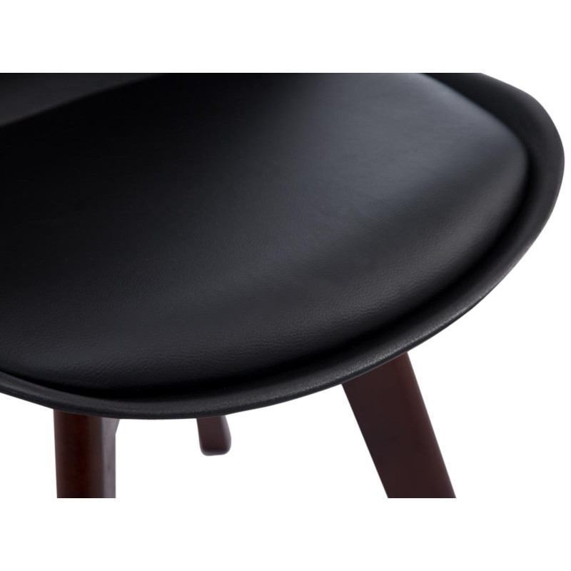 Ensemble de 4 chaises visiteurs Borneo V2 en similicuir noir noyer