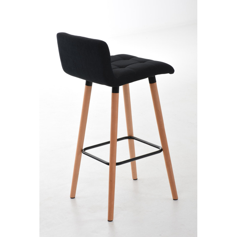 Tabouret de bar en tissu Lincoln noir
