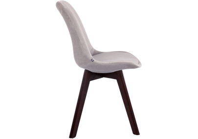 Ensemble de 4 chaises visiteurs Borneo V2, velours, gris noyer