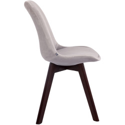 Ensemble de 4 chaises visiteurs Borneo V2, velours, gris noyer