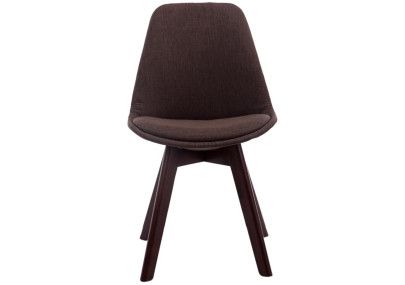 Ensemble de 4 chaises visiteurs Borneo V2 en tissu noyer marron