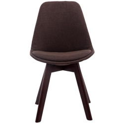 Ensemble de 4 chaises visiteurs Borneo V2 en tissu noyer marron