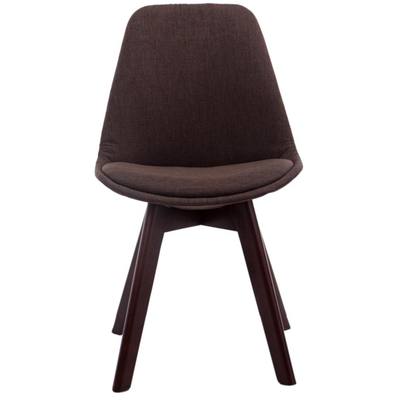 Ensemble de 4 chaises visiteurs Borneo V2 en tissu noyer marron