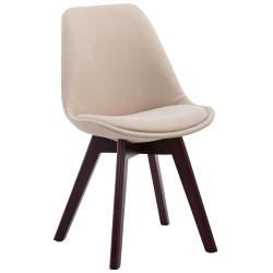 Ensemble de 4 chaises visiteurs Borneo V2 en tissu noyer crème