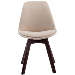 Ensemble de 4 chaises visiteurs Borneo V2 en tissu noyer crème