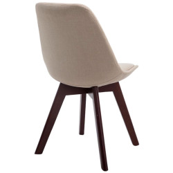 Ensemble de 4 chaises visiteurs Borneo V2 en tissu noyer crème