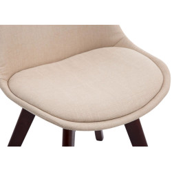 Ensemble de 4 chaises visiteurs Borneo V2 en tissu noyer crème
