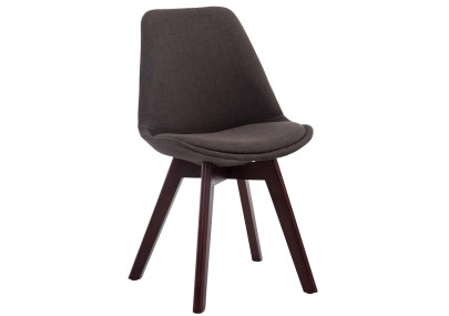 Ensemble de 4 chaises visiteurs Borneo V2 en tissu noyer gris foncé