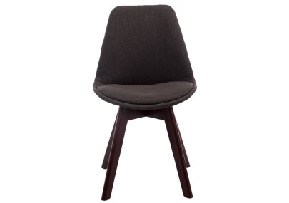 Ensemble de 4 chaises visiteurs Borneo V2 en tissu noyer gris foncé