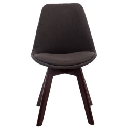 Ensemble de 4 chaises visiteurs Borneo V2 en tissu noyer gris foncé
