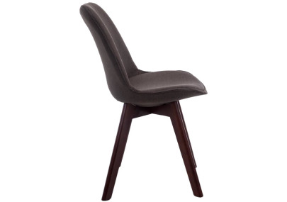 Ensemble de 4 chaises visiteurs Borneo V2 en tissu noyer gris foncé