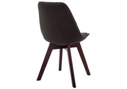 Ensemble de 4 chaises visiteurs Borneo V2 en tissu noyer gris foncé