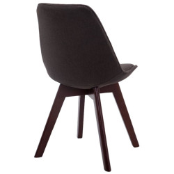 Ensemble de 4 chaises visiteurs Borneo V2 en tissu noyer gris foncé